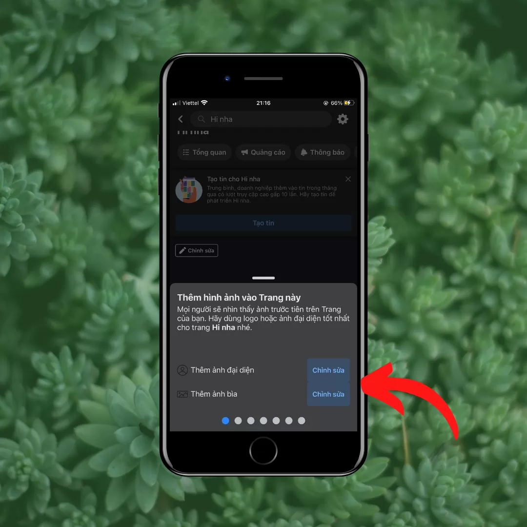 Thiết lập t&ecirc;n Fanpage tr&ecirc;n điện thoại